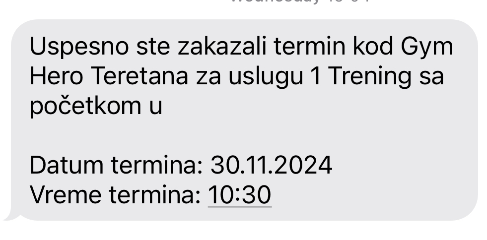 USPESNO ZAKAZAN TERMIN
