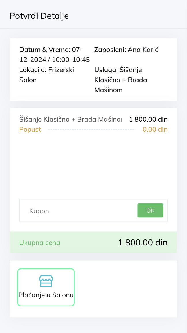 Ekran sa Detaljima